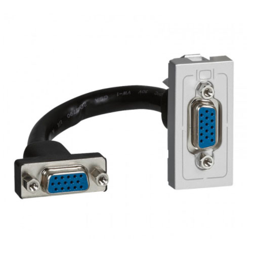 Priza HD15 079377 Mosaic precablat 1 modul Aluminiu - 079377 - 3245060793777