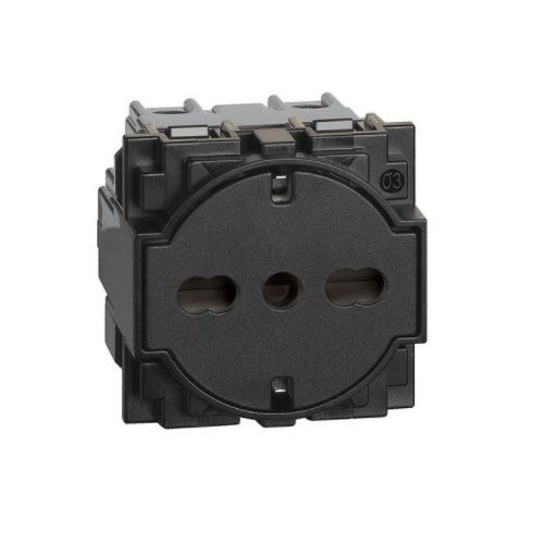 Priza Schuko KG4140A16F Living Now 2P+T 16A 2 module Negru - KG4140A16F - 8005543615294