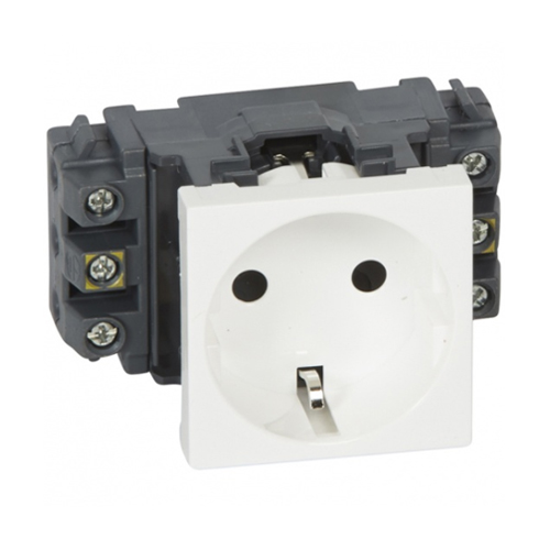 Priza 077601 Mosaic 2P+T 2 module Alb - 077601 - 3245060776015