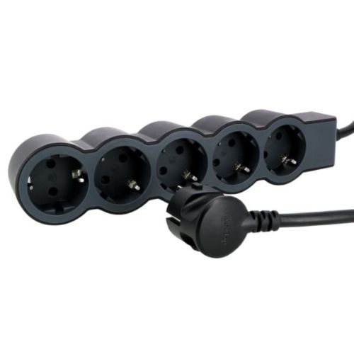 Prelungitor mobil 694564 Standard cu 3m cablu cu 5 prize 2P+T Negru - 694564 - 3414971945500
