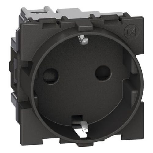 Priza cu Protectie Copii KG4141 Living Now DE 250V 16A 2P+E fara tasta 2 module Negru - KG4141 - 8005543648735