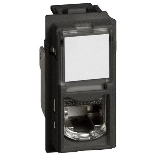 Priza RJ45 KG4279C6 Living Now UTP cat 6 fara tasta 1 modul Negru - KG4279C6 - 8005543621660