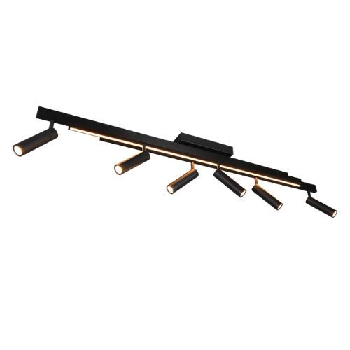 648310732 Plafoniera Zeno 6x5.5W LED 650lm + 18W LED 2200lm 2700-6500K 180cm Negru mat - 648310732 - 4017807627312