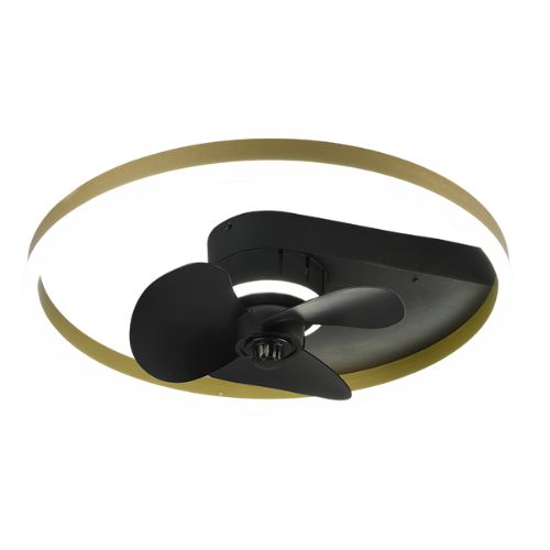 R67083132 Plafoniera Borgholom Ventilator 30W LED 3500lm 2700-6500K Negru mat - R67083132 - 4017807529647