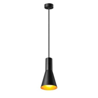 Corp de iluminat suspendat, cu dulie E27 , max. 23W , diametru 13cm , lungime suspensie 200cm, negru - 1002951 - 4024163231459