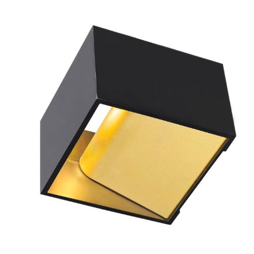 151320 Aplica Logs In Sus/Jos 6W LED 300lm 3000K Negru/Alama - 151320 - 4024163150903