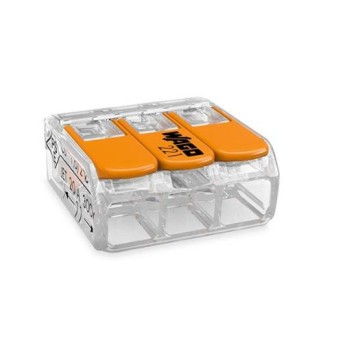 Conector Wago transparent 3x0.02-4mm maxim 32A - 221-413 - 4050821808442 Conector Wago transparent 3x0.02-4mm maxim 32A - 221-413 - 4050821808442